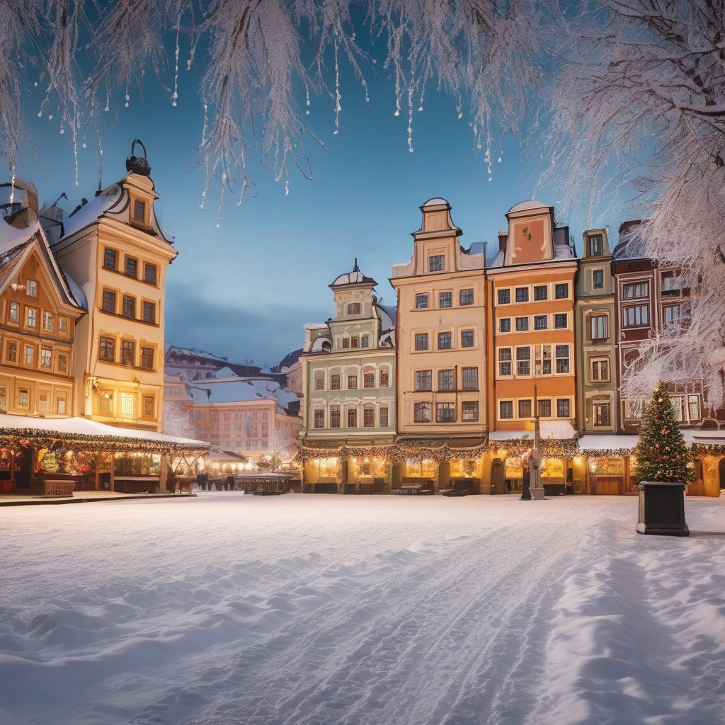 Різдвяний ринок у Познані з дерев'яними будиночками, запашною їжею і виробами ручної роботи