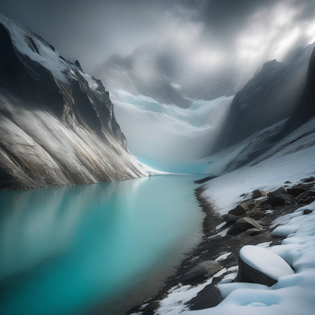 Альпійські вершини та світанок — зимова класика Засніжені гори та долини на світанку