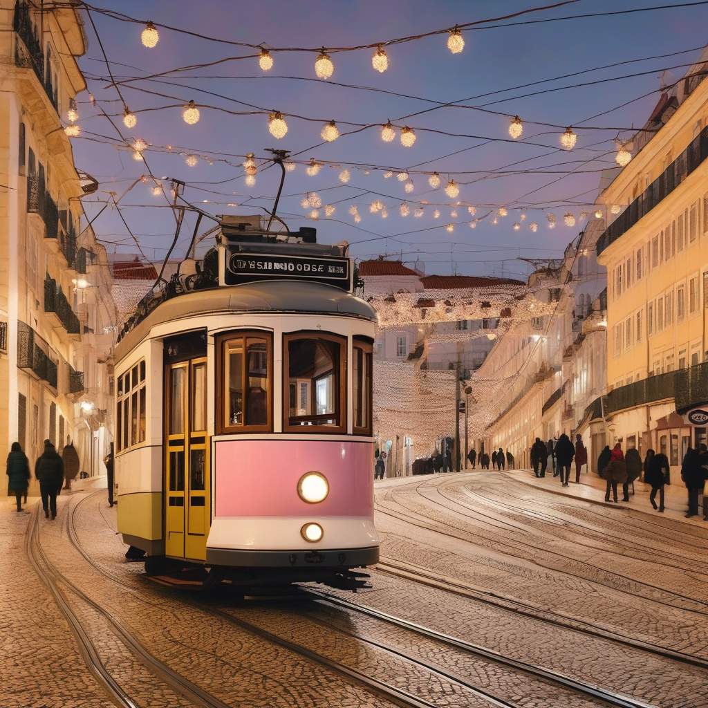 Lisbon winter streets and New Year festivities