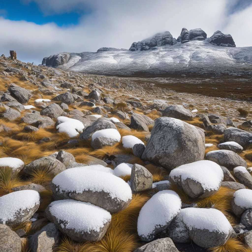 Зверхній вигляд на лижну трасу в новозеландських Альпах 