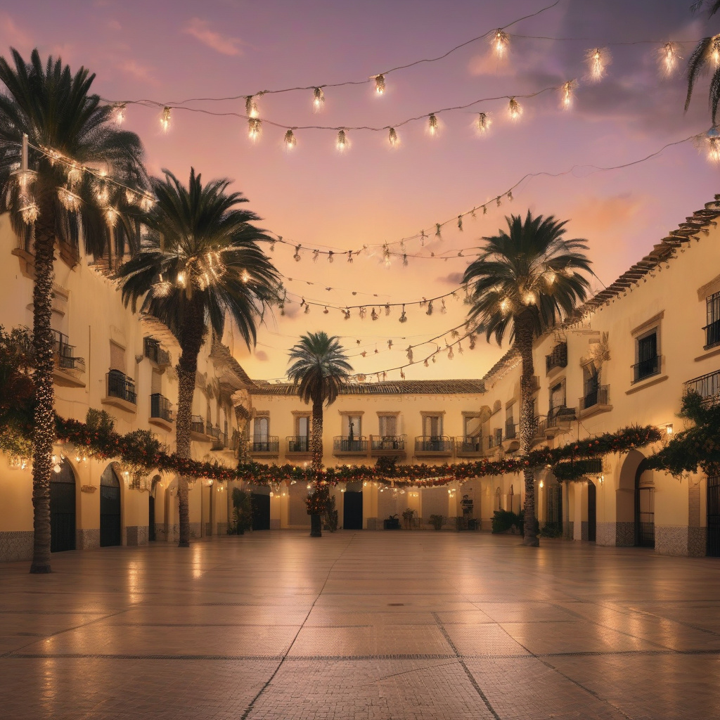 Evening lights in Cordoba during New Year festivities