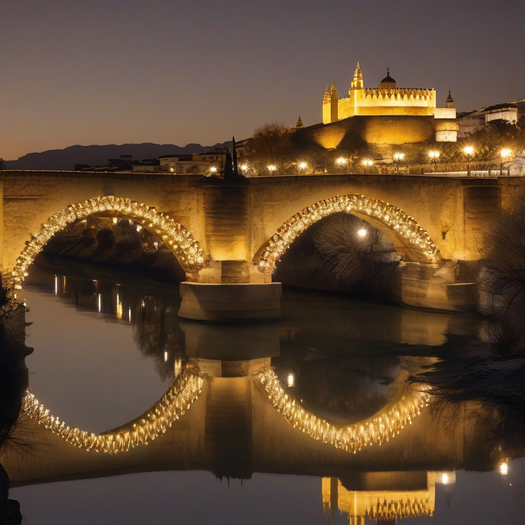Cordoba's Mezquita surrounded by festive lighting