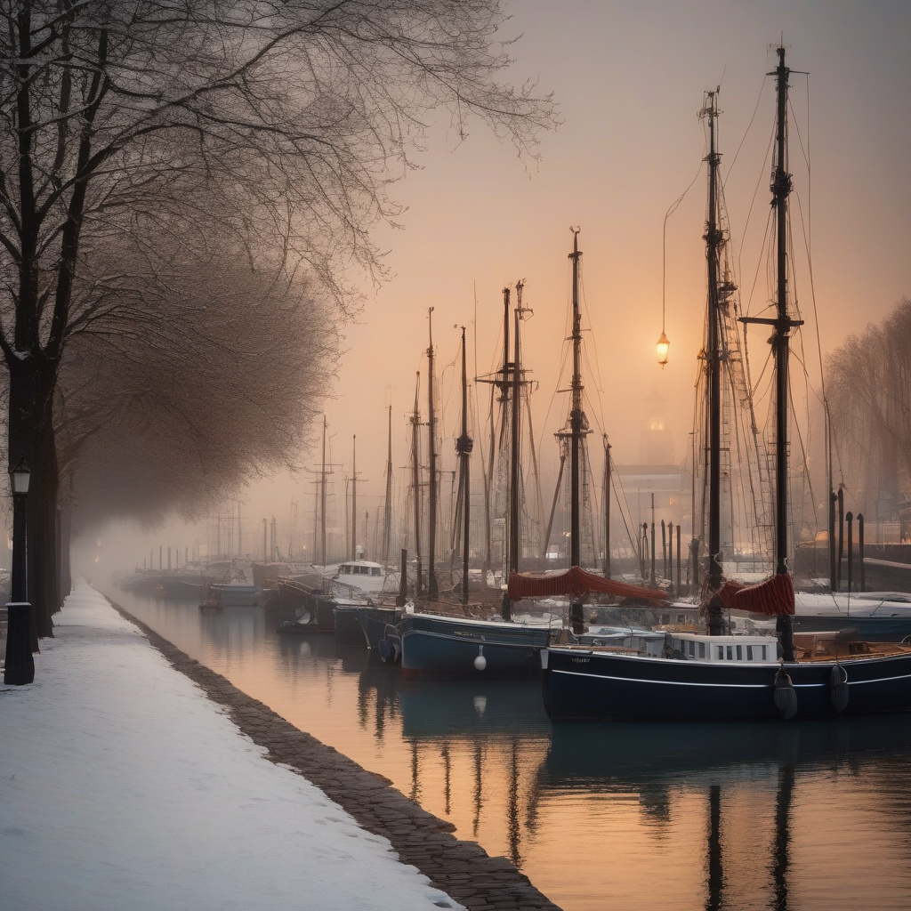 Живий настрій зимових прогулянок: підсвічена міська набережна, вечір Нерухоме зимове місто з підсвіченою набережною, люди йдуть вечором