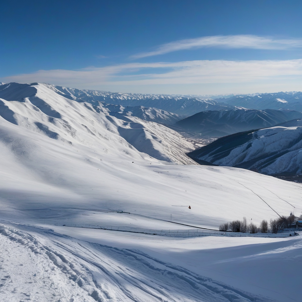 Гірськолижний курорт Цахкадзор: панорама схилів і канатна дорога, зима у Вірменії