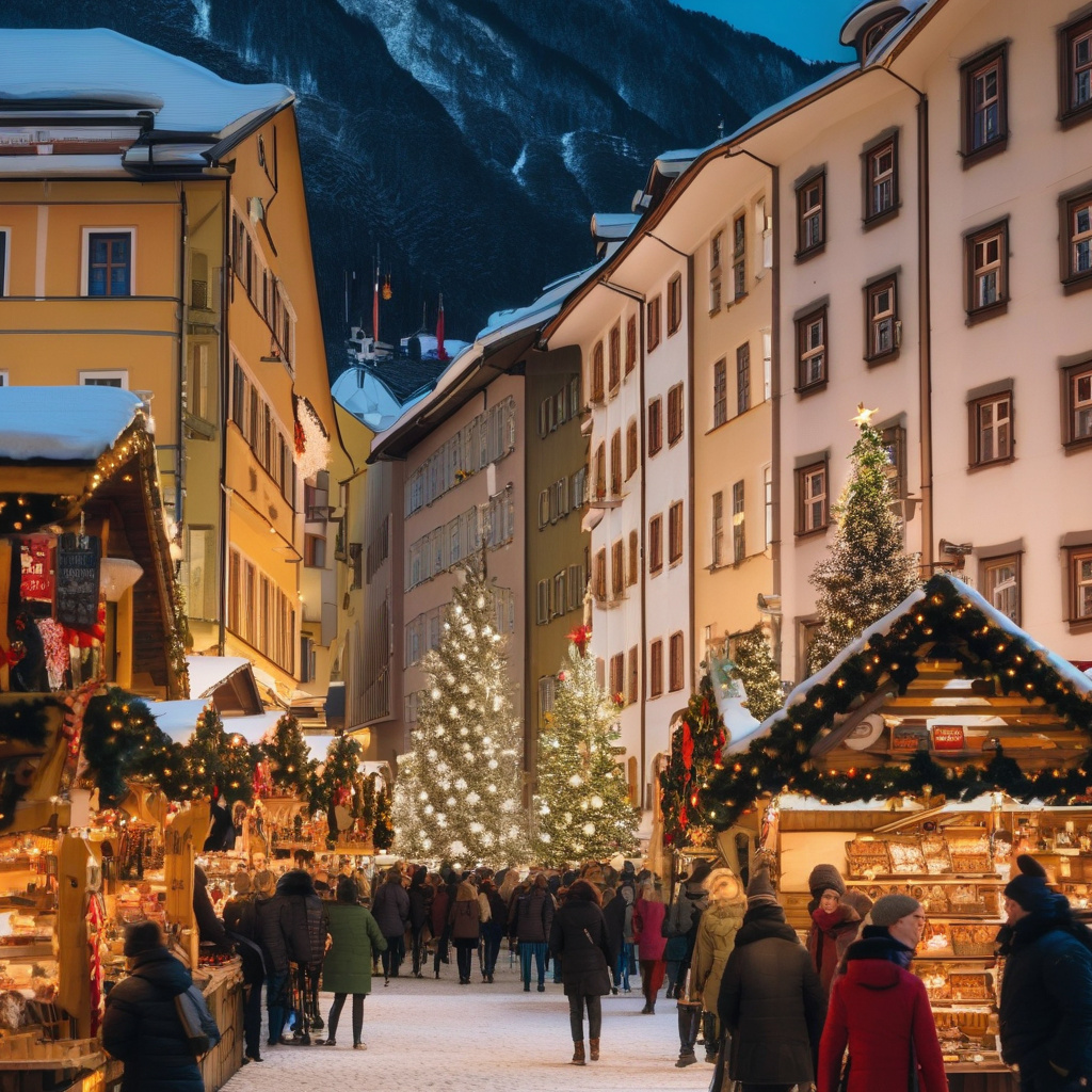Різдвяний ярмарок Інсбрука на фоні Альп