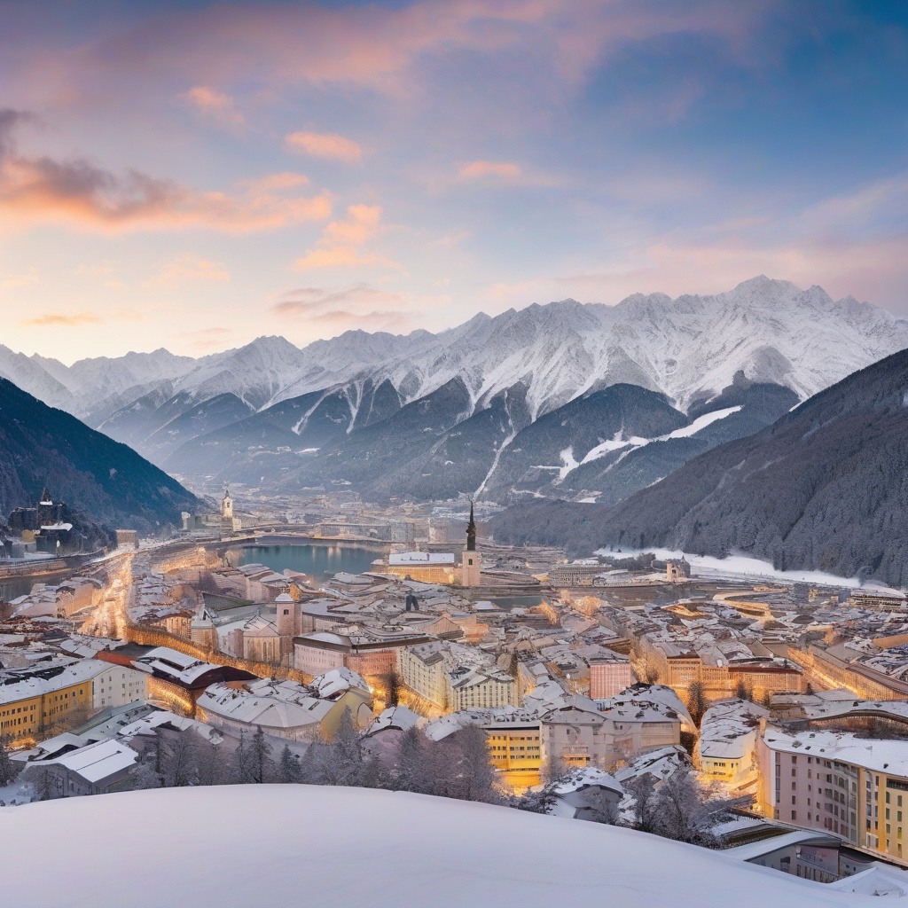 Засніжені дахи і панорами Інсбрука взимку