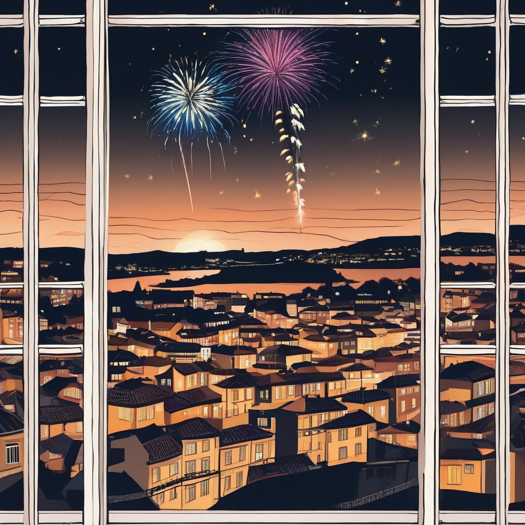 Travelers celebrate Porto street New Year