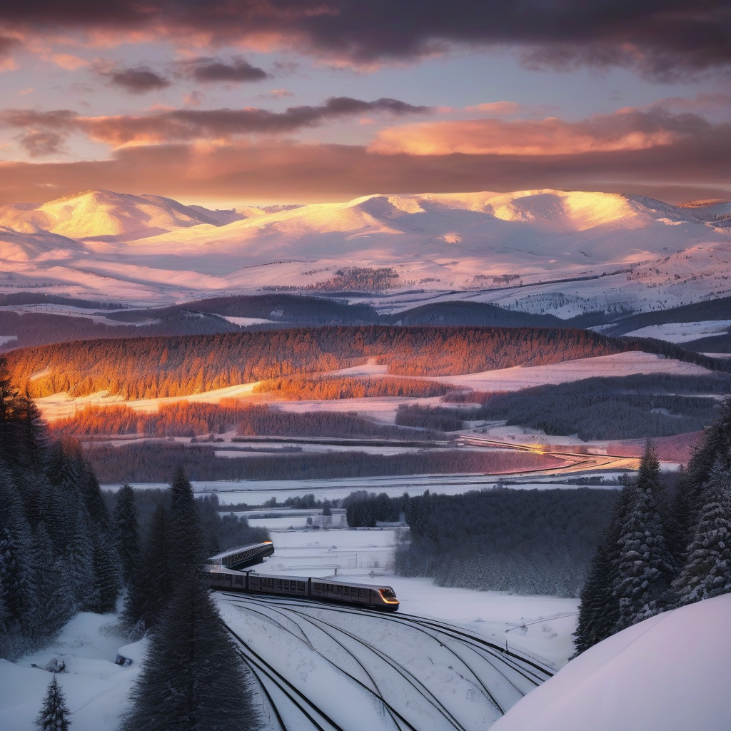 Зимова вечірня атмосфера, залізничний вокзал і святкове місто у світлі ліхтарів Поїзд взимку на тлі святкового міста Європи, нічні вогні і затишний вокзал