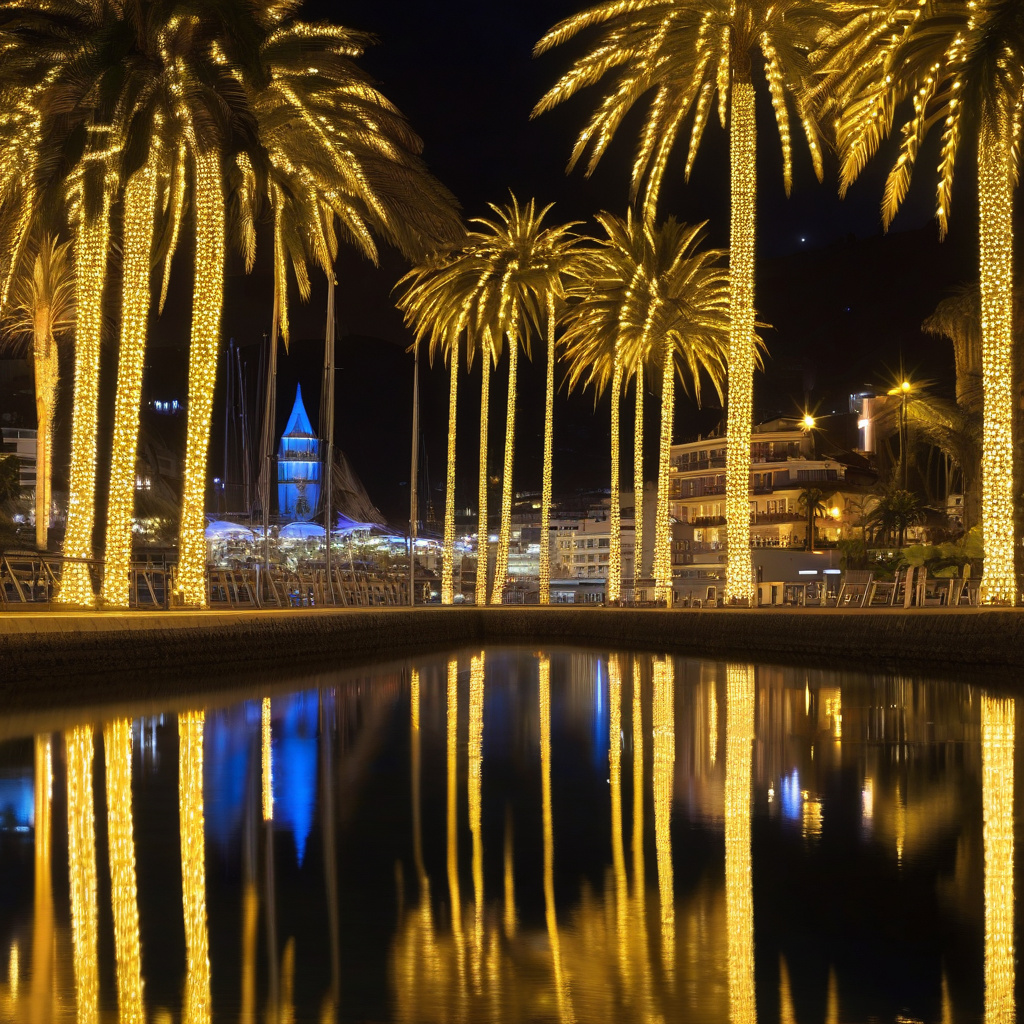 Різдвяні прикраси Мадейри: ілюмінація на вулицях Фуншала, різнокольорові ліхтарі