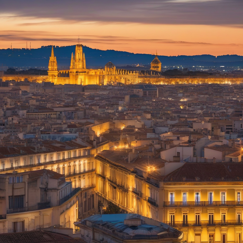 Montpellier illuminated for New Year with cozy street views in winter