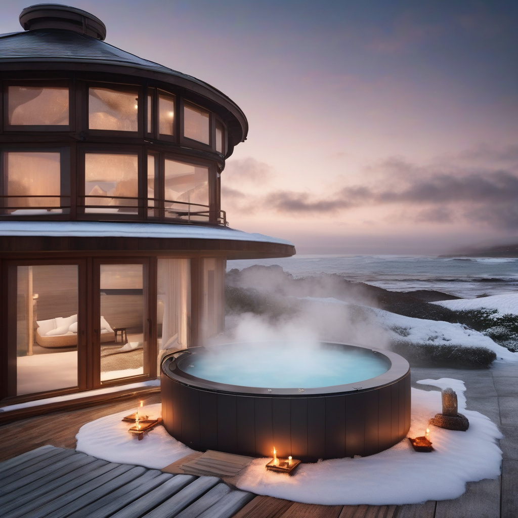 Термальні басейни Порторожу — нічний вид із SPA-зони на море