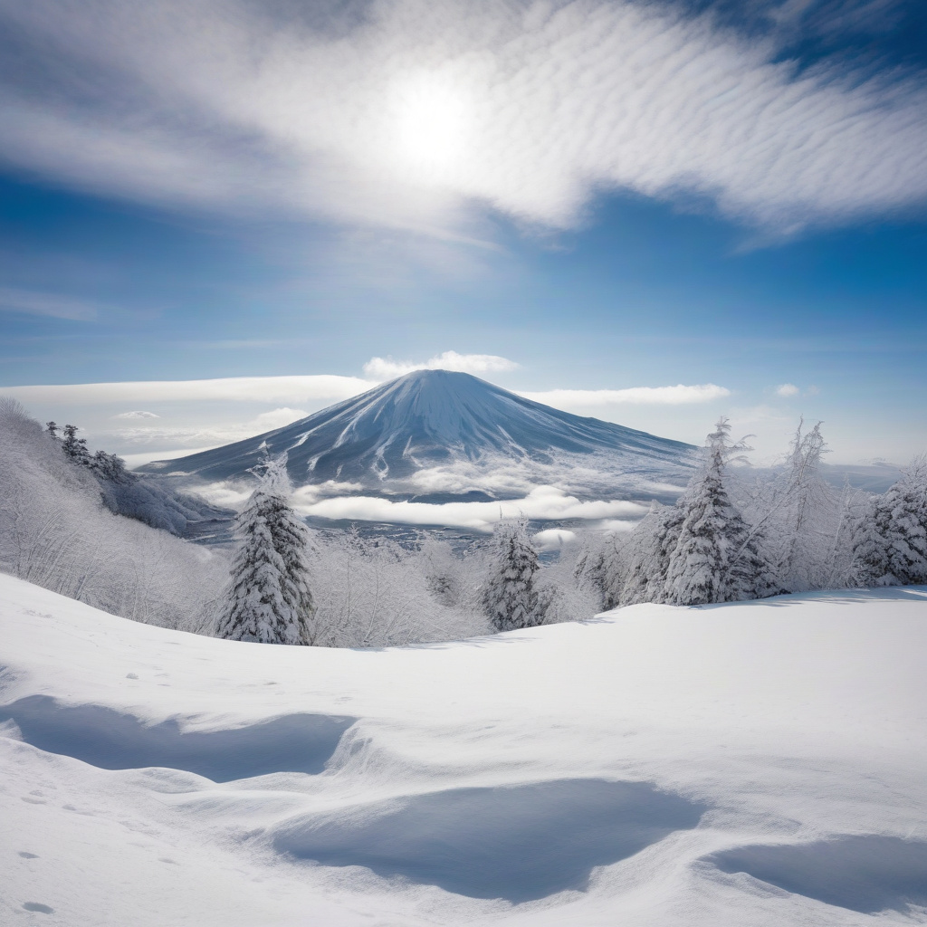 Niseko ski resort snow-capped landscape in Hokkaido for winter travel