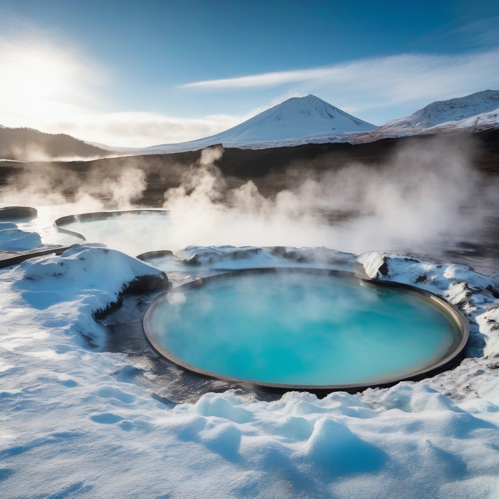 Вид з басейну в термальному готелі, зимовий ліс, сніг