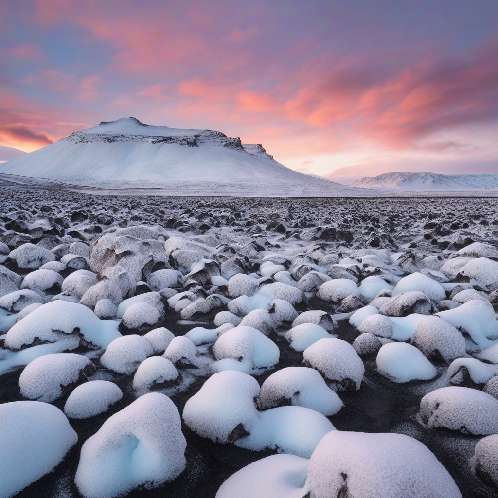 Bláfjöll ski resort near Reykjavik with snowy volcanic terrain