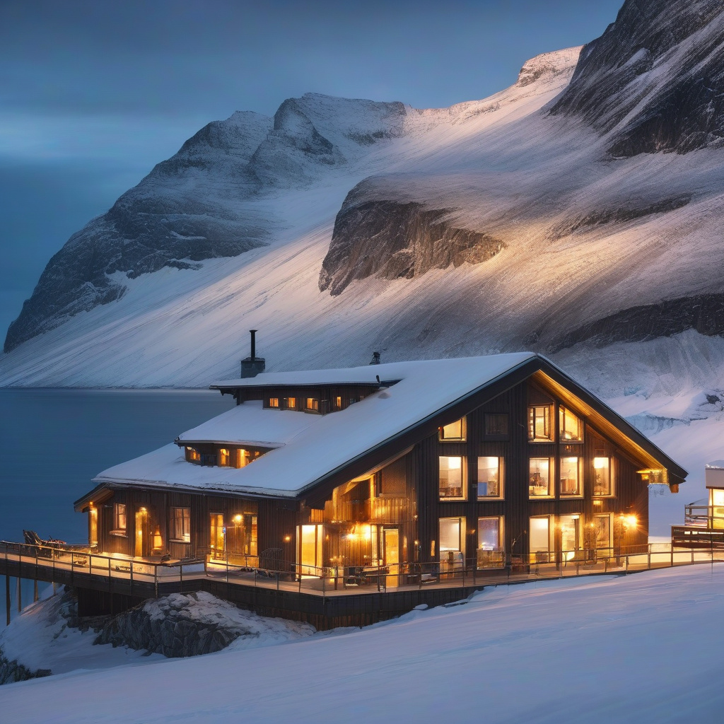Northern lights and ski tracks in Iceland late winter