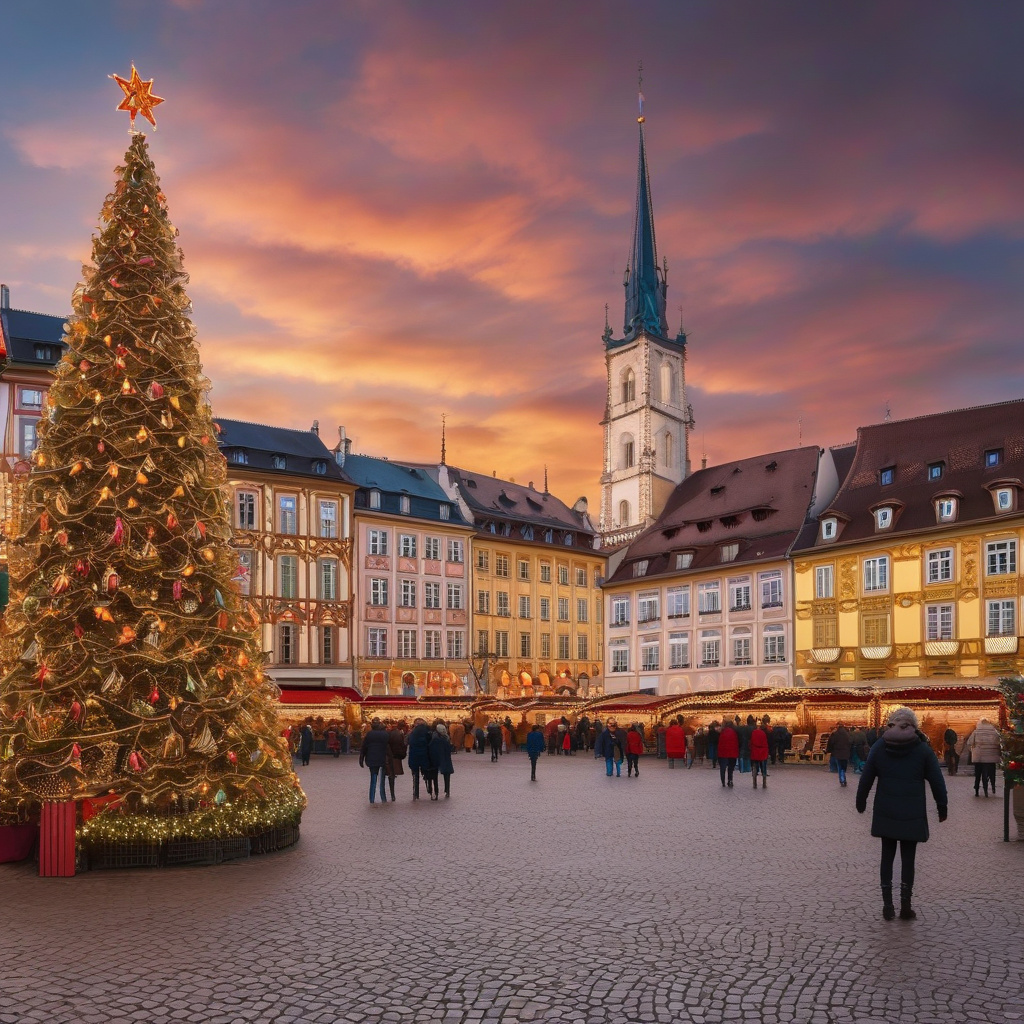 Різдвяний вечір у Нансі: освітлені площі та традиційний ярмарок Різдвяний Нансі увечері, освітлені площі та святковий ярмарок