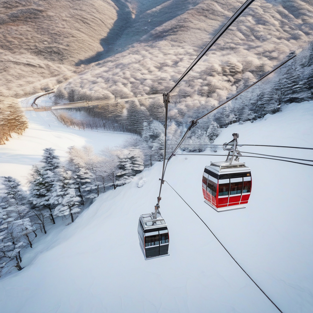 Night skiing at Yeonpyeong resort, illuminated snow slopes South Korea
