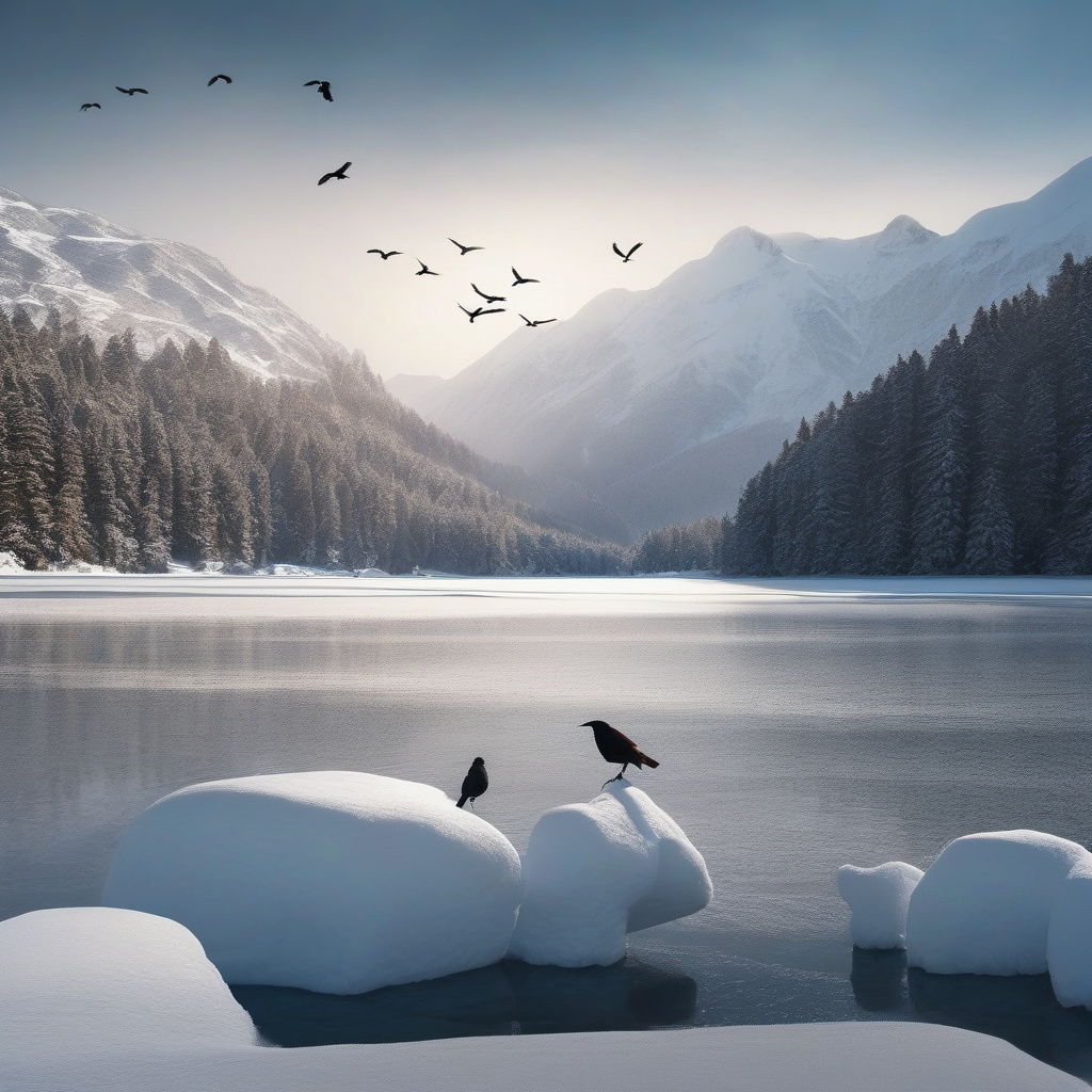 Спостереження за зимовими птахами у міських парках Європи — прості локації для всіх Міський парк взимку — сніг, вуличний ставок, зграя зимуючих крякв