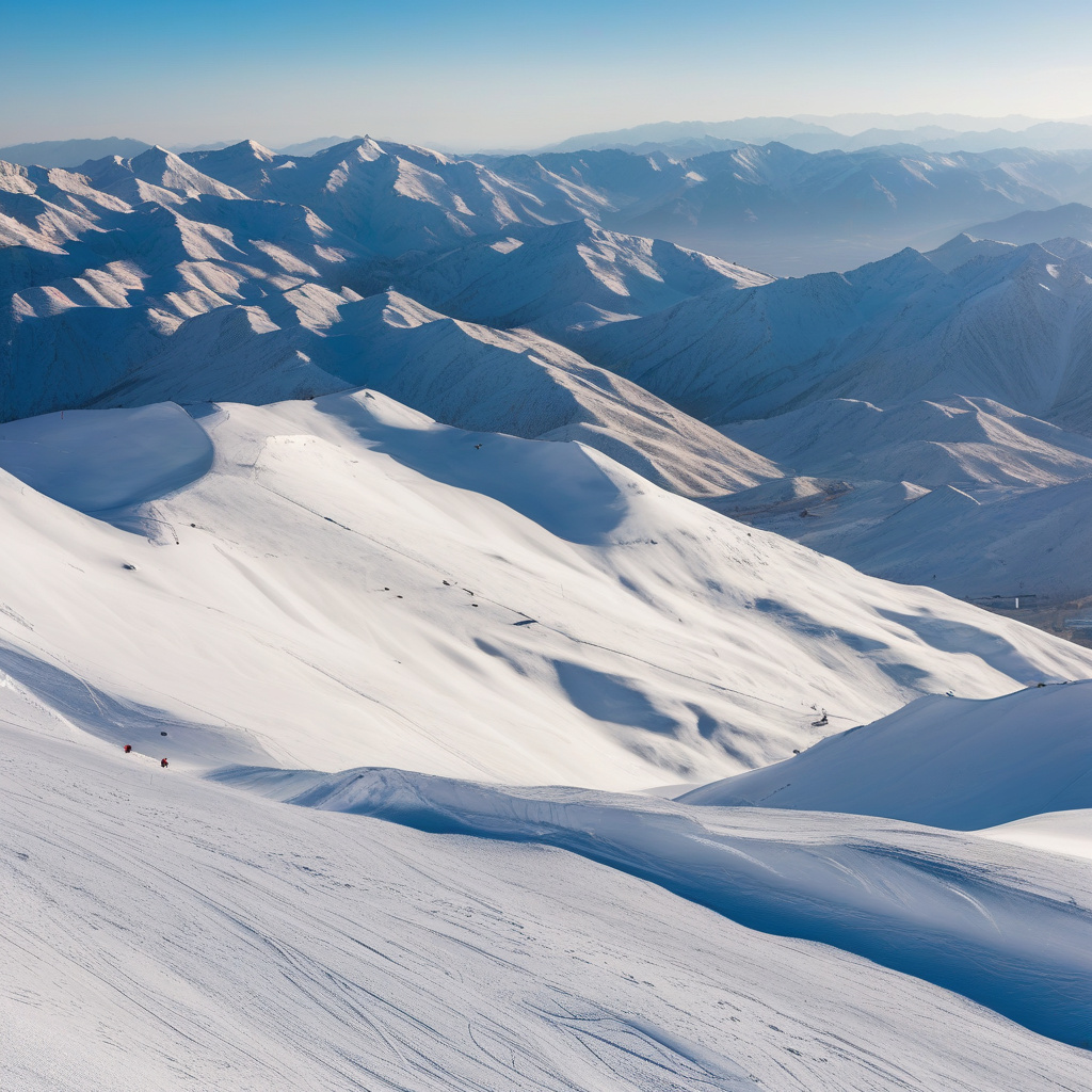 High-altitude skiing at Dizin resort, Alborz mountains