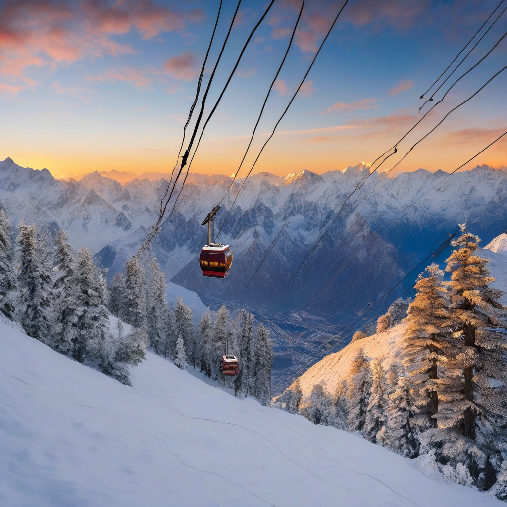 View of Gulmarg ski resort Himalayas travel India
