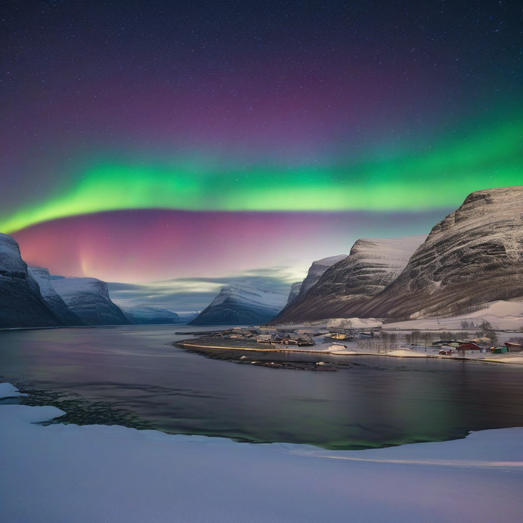 Північне сяйво в Лапландії: сніг, ліс і яскраві зелені плями неба Північне сяйво в Лапландії: сніг, ліс і яскраві зелені плями неба