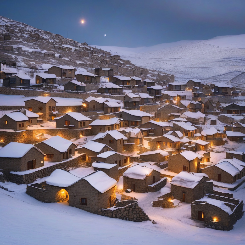 Lakluk panoramic peaks, ski chalets, and serene snowfields in Lebanon