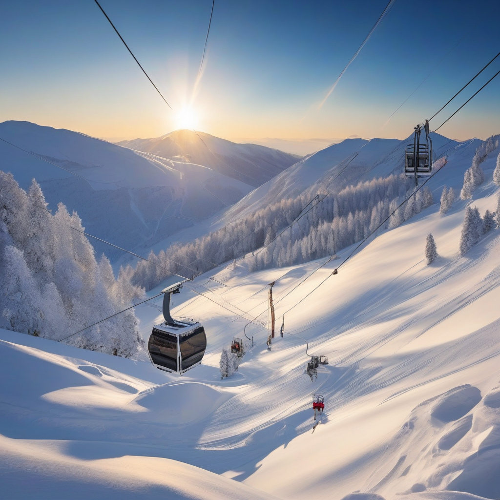 Amirsoy ski resort Uzbekistan - high-speed gondola and snowy slopes near Tashkent