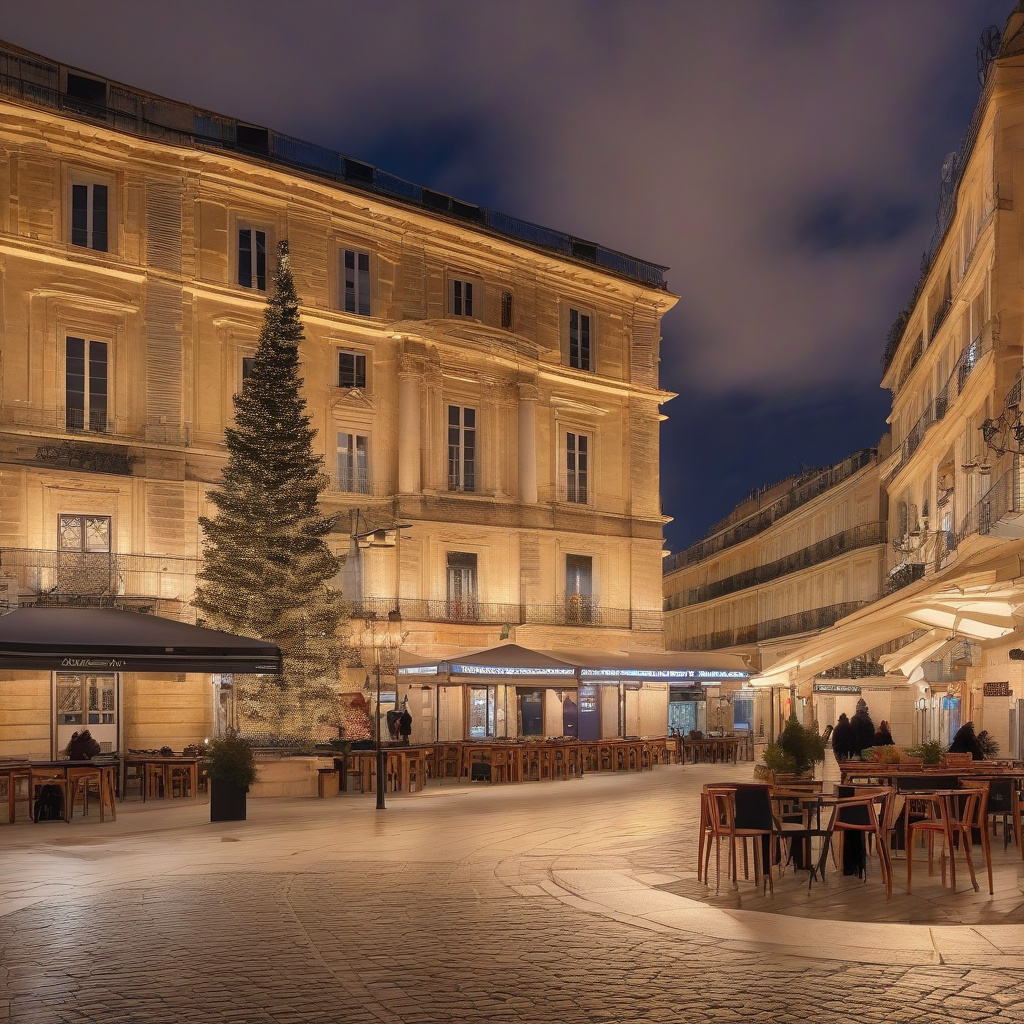 Монпельє різдвяний ярмарок - барвисті лавки та гарячий шоколад Різдвяний ярмарок у Монпельє, барвисті лавки, гарячий шоколад