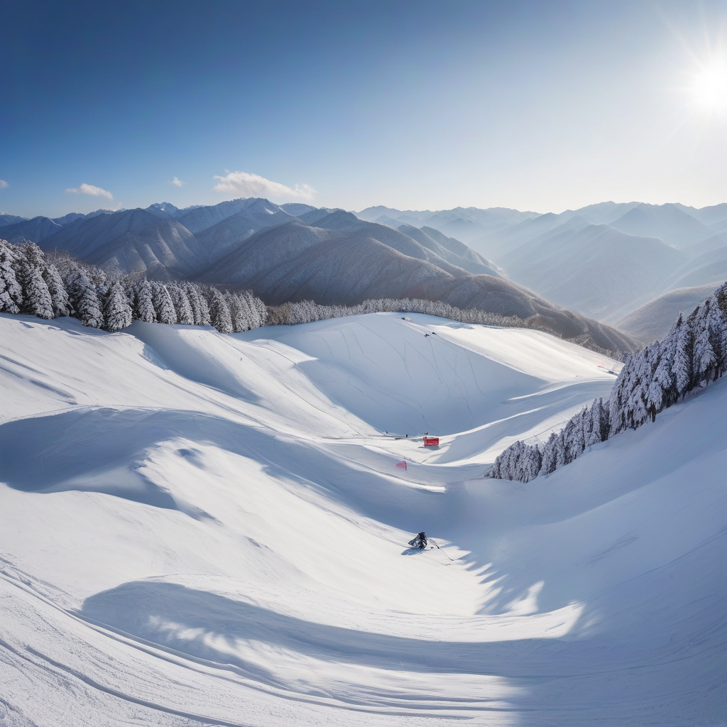 Changbaishan ski resort scenery and winter slopes China