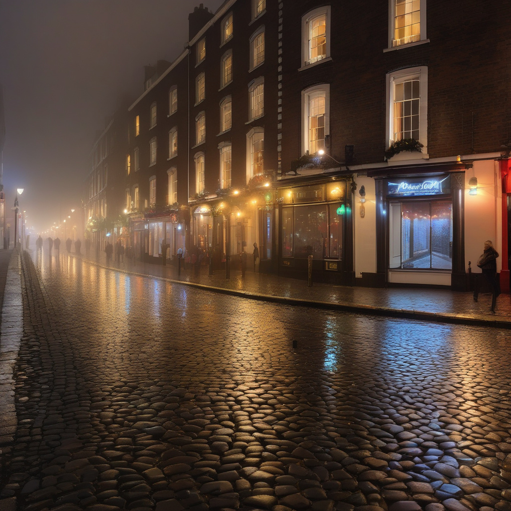 Освітлені вулички Дубліна з натовпом святкувальників