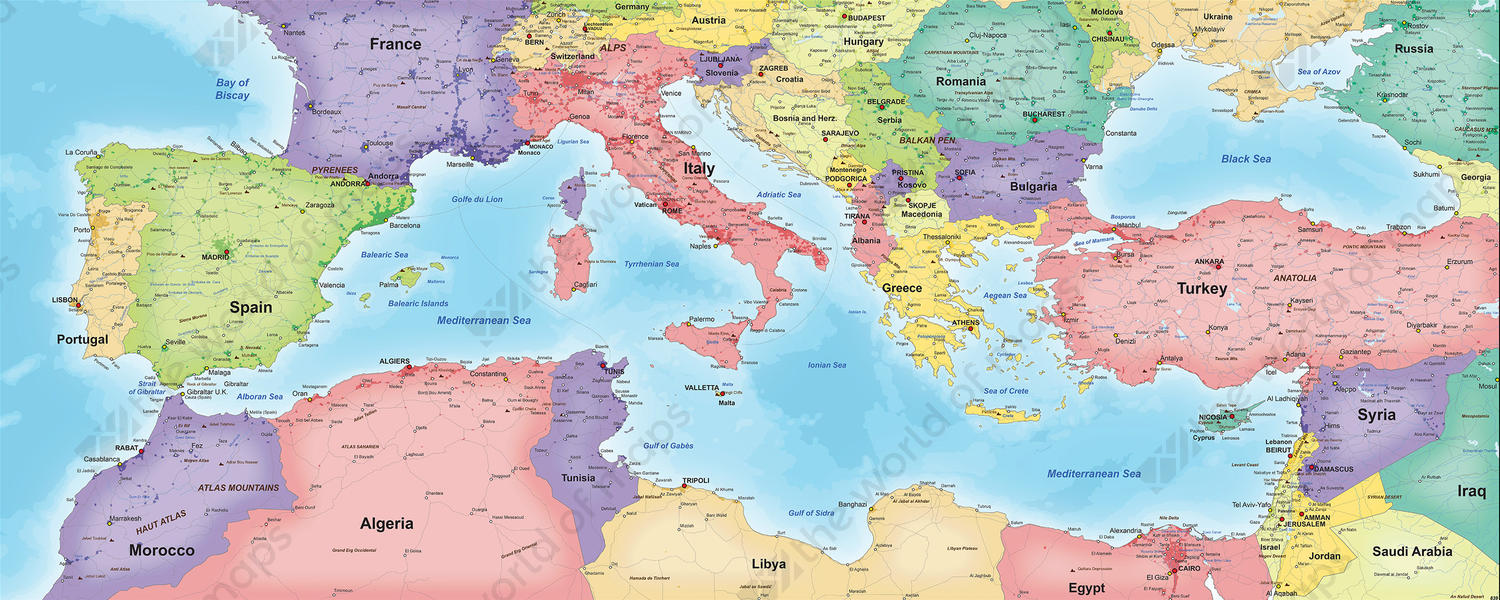 Mediterranean Sea on the map: An amazing world at the heart of the planet